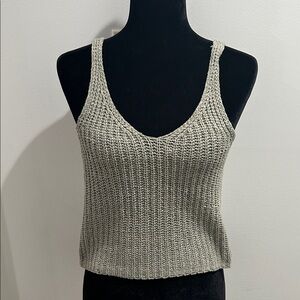 moon & madison Textured Knit Tank Top - Gray